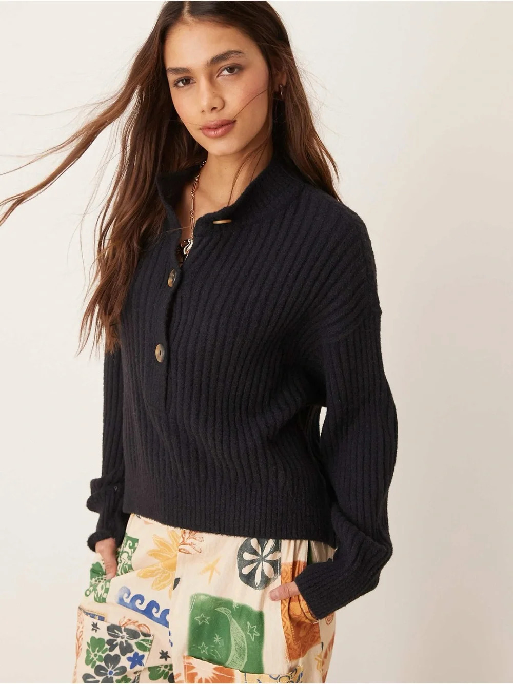 76. | Free People | Cocoa Henley Sweater | XS
